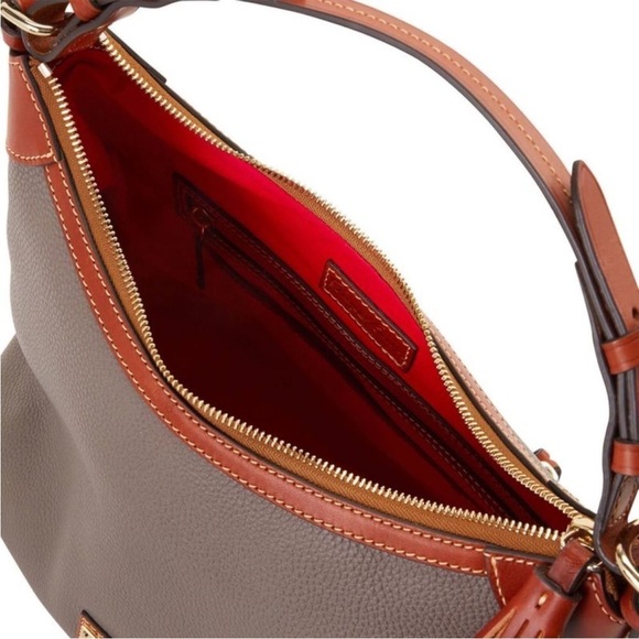 Dooney & Bourke Pebble Grain Erin Hobo Shoulder Bag - Elephant with dust bag - Picture 5 of 12